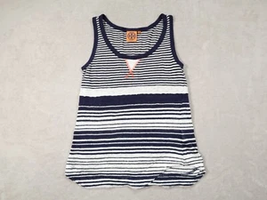 Top sin mangas Tory Burch para mujer M multicolor a rayas informal de lino cuello redondo - Imagen 1 de 7
