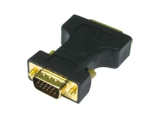 GP1904 VGA Stecker Zu Dvi-A Buchse Adapter Gold Kontakte Schwarz Gehäuse Analog - Bild 1 von 2