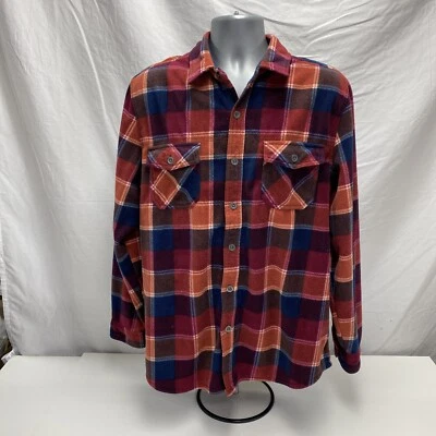 Flannel Button Up Shirt, Freedom Foundry, Orange ? Brown Men’s Large A - Image 1 of 4