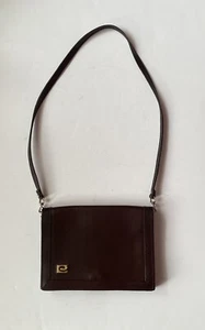 PIERRE CARDIN Vintage Women Leather Purse Burgundy Shoulder Bag - Picture 1 of 11