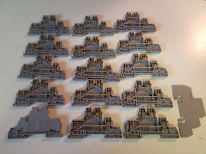 Lot of (14) Entrelec Double Deck Terminal Blocks & (1) Cover, 1SNA 110 447R2200 - Picture 1 of 5