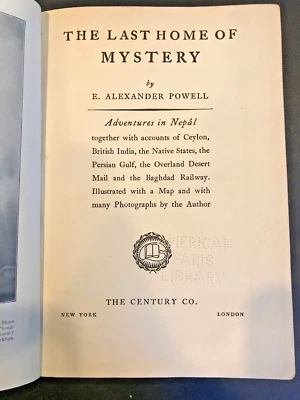 Last Home of Mystery 1929 Powell book HB Nepal Chandra Shum Shere Jung photo - Image 1 of 4