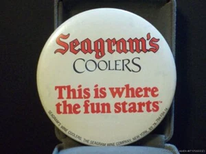 Pin Seagram's Coolers Where the Fun Starts Publicidad Pinback Botón - Imagen 1 de 3