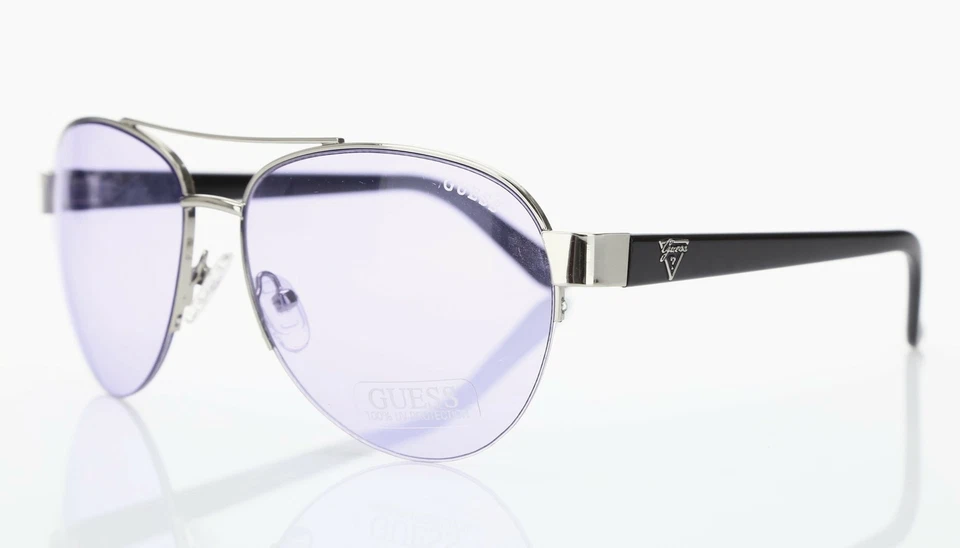 Gafas de sol piloto GUESS 161660 GUF 254 10Y negras plateadas de metal 56 mm para mujer Foto 1 de 4