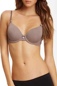FELINA GORGEOUS CONTOUR UNDERWIRE LACE BRA #255455 MINK BROWN SZ 38 DDD NEW! $49 - Picture 1 of 3