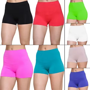 Pack Of 3 Womens Ladies Plain Underwear High Waist Stretch Boxer Shorts Lot New - Picture 1 of 18