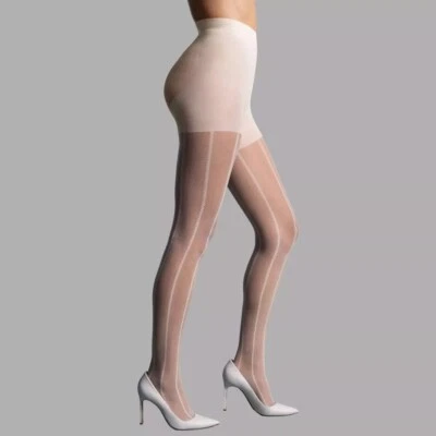 NEW Leggs Womens 360 Contour Suiting Stripe Tights Stockings Lines Panty Hose L - Image 1 of 3