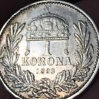 UNGHERIA Austria 1 Corona Korona 1893 Franz Joseph I Argento Silver 