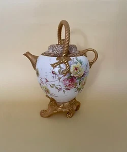 Antiker ROYAL DOULTON BURSLEM Schiefer Seilgriff Teekessel Heißwasserkanne - Bild 1 von 22