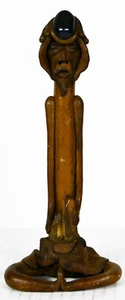 6" Retro Hand Made Clay Folk Art Demonic Arcane Third Eye Stone Shaman Crystals - Picture 1 of 6
