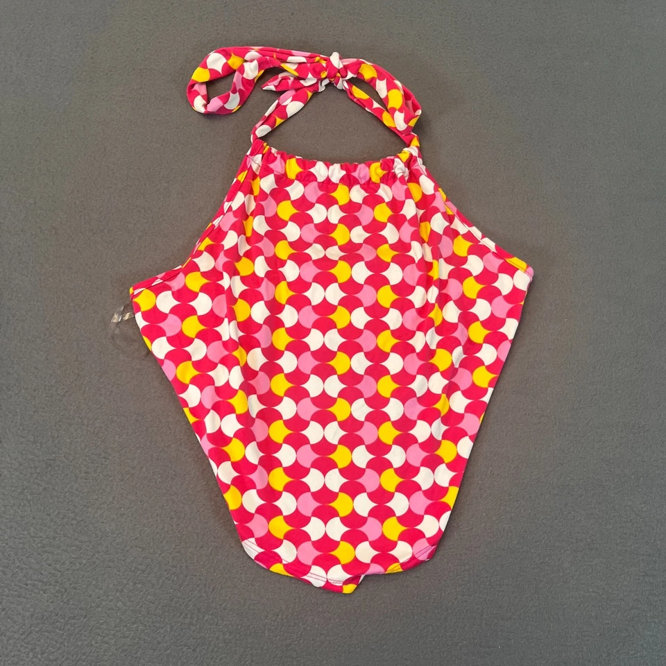 Top halter Gaze para mujer talla L círculos de natación superpuestos rosa amarillo cierre de corbata Foto 1 de 4