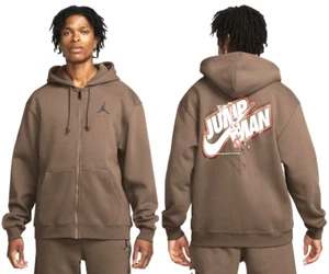 Air Jordan Jumpman Fleece Full Zip Hoodie Brown Mens M L XL - Picture 1 of 12