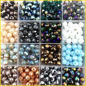 4/6/8mm Faceted Crystal Glass Beads Loose Spacer Jewelry Making Handmade
