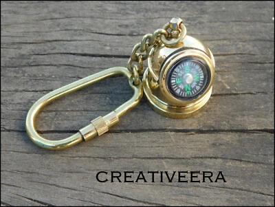 Antique Round Circuler Maritime Solid Key Chain Key Ring Handmade Stylish - Image 1 of 4