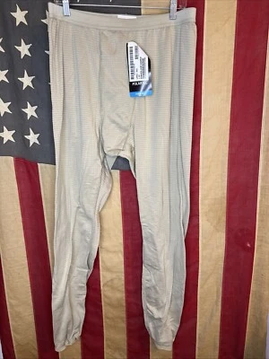 New Large Regular Military Thermal Fleece Brown Men Pants Waffle Knit 6162 - Image 1 of 4