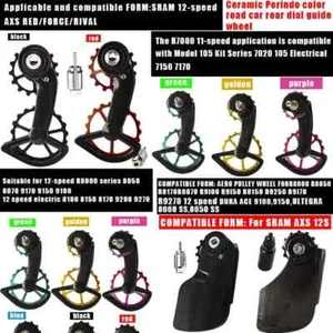 Road Bike Carbon Fiber Ceramics Bearing Guide Wheel Rear Pulley Rear Derailleurs - Picture 1 of 39