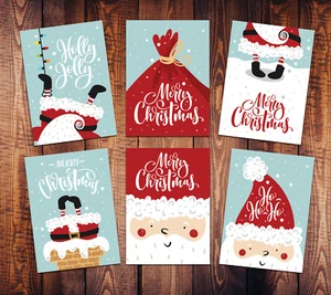 Weihnachtskarten Weihnachtsmann 6er Set, Postkarten Weihnachten, Grußkarten - Picture 1 of 4
