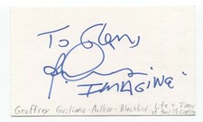 Geoffrey Giuliano Signed 3x5 Index Card Autographed Signature Author Writer
