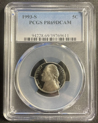 1993-S Proof Jefferson Nickel PCGS PR69DCAM - 1068 Cover