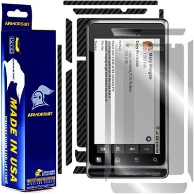 ArmorSuit MilitaryShield Motorola ATRIX HD Screen + Black Carbon Fiber Skin USA - Image 1 of 4