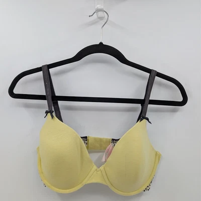 Sujetador Victoria's Secret 34D Amarillo Forrado Cobertura Perfecta Mezcla Algodón-LEER Foto 1 de 4