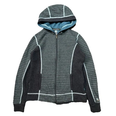 Sudadera con capucha polar Chianti mezcla de lana Kuhl para mujer talla pequeña azul cremallera completa Foto 1 de 4