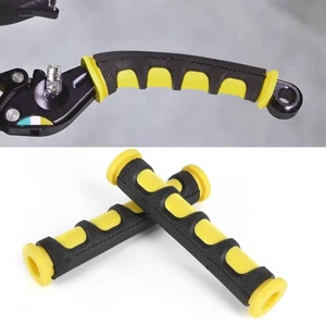 Yellow Soft Rubber Handle Brake Grip Sleeve For Universal Motorcycle Dirt Bike - Picture 1 of 12