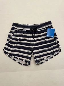 Columbia Women’s Bogata Bay XS 5” Inseam Drawstring Shorts Blue Stripe NWT - Picture 1 of 7