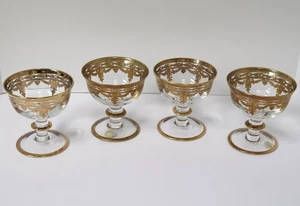 Arte Italica Vetro 24K Gold Footed Dessert Compotes – Set of 4 | Made in Italy - Picture 1 of 7