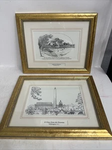 Juego de 2 impresiones de diseños de Églomisé - Monumentos de Washington DC - Arte enmarcado - Imagen 1 de 22