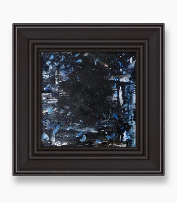 Pintura abstracta de materia oscura - Textura cósmica masculina enmarcada arte de pared regalo 6” Foto 1 de 4