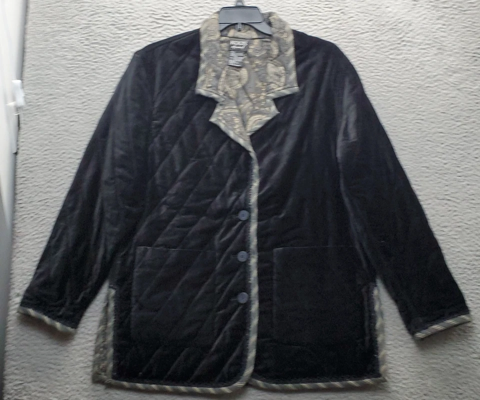 Koos of Course Reversible Blazer Jacket Womens M Multi Velour Single Breasted - Image 1 of 4