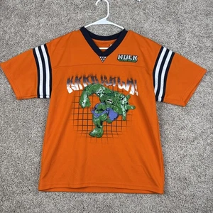 Incredible Hulk Shirt Boys Orange Marvel Tee Vintage - Picture 1 of 5