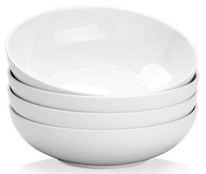 Pasta Bowls, 45 oz Salad Bowls Set Wide and Shallow Porcelain Bowls Large Ser... - Picture 1 of 6