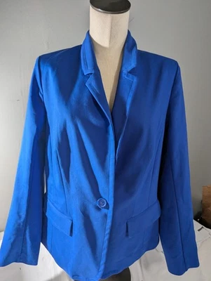 Blazer Lane Bryant azul cobalto botão único tamanho 14 - Imagem 1 de 4