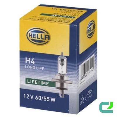 Glühlampe 12 V 60/55 W H4 P43t-38 glasklar HELLA LONG LIFE für u.a. FIAT Grande - Image 1 of 4
