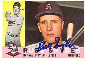 1960 Topps #81 Russ Snyder Kansas City Athletics signed/Auto Card 190955 - Bild 1 von 1