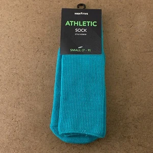 High Five Size Small (Youth 1-4 Ladies 4-5) Teal Athletic Tube Socks 1 Pair NWT - Picture 1 of 3