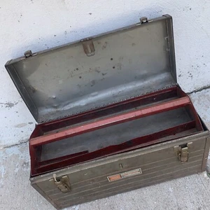 18” Craftsman Mechanics Tool Box with Tote Tray, VTG-Left Handle Has Issues- - Picture 1 of 9