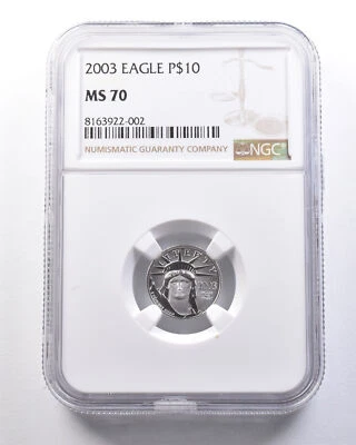 2003 $10 American Platinum Eagle 1/10 Oz Platinum MS70 NGC *6211 - Image 1 of 3