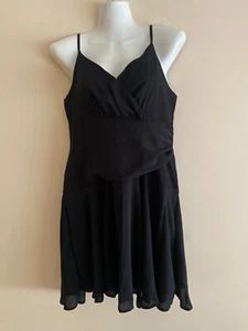 Ally Fashion Size 12 M Black Wrap Waist Spaghetti Strap Fit & Flare Dress NWT - Picture 1 of 12