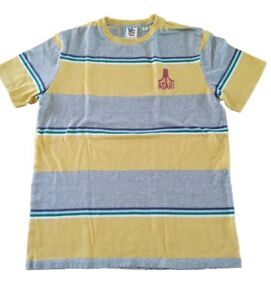 Retro 1980s-style Atari Striped Cotton T-Shirt by Junkfood Men's size M