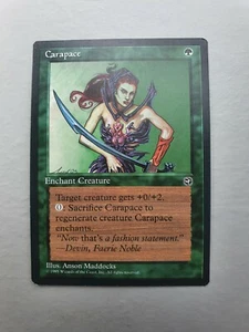 Carapace, MTG Homelands (1995) Common Green Enchantment NM - Picture 1 of 2