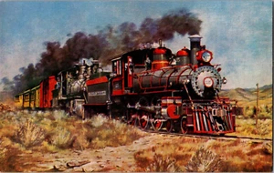 Postkarte Virginia Truckee Zug in der Nähe von Reno Nevada Chrome unbesendet - Bild 1 von 2