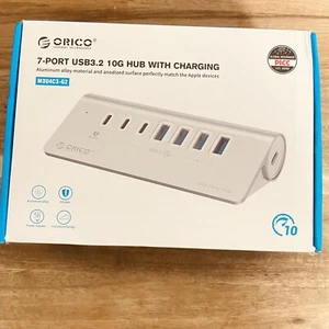 Hub USB 3.2 - 10G a 7 porte alimentato in alluminio ORICO con ricarica - Foto 1 di 3