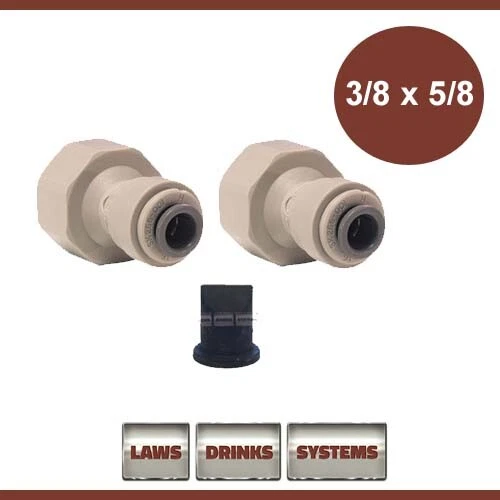 John Guest 3/8" x 5/8 BSP Set Keg Verbinder Fittings für 5/8 BSP Verbinder