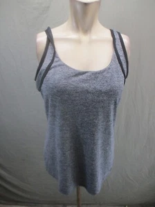ADIDAS Size L (16-18) Girls Gray Scoop Neck Athletic Open Back Gym Tank Top 182 - Picture 1 of 8