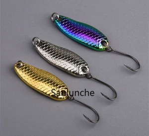 10pcs Micro Metal Fishing Lure Mini Spoon Bait Bass Pike Trout 1.5g 2.5g 3.5g 5g - Picture 1 of 10