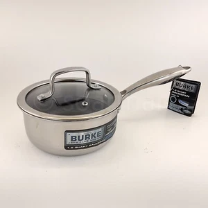 David Burke Geo Clad Padelle per Salse Pesanti in Acciaio Inox 1,5 Qt 6,5" Nuove - Foto 1 di 11
