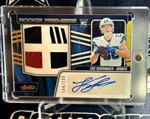 2023 Absolute QUAD Dallas Cowboys LUKE SCHOONMAKER Autograph AUTO Rookie RC #D - Picture 1 of 10
